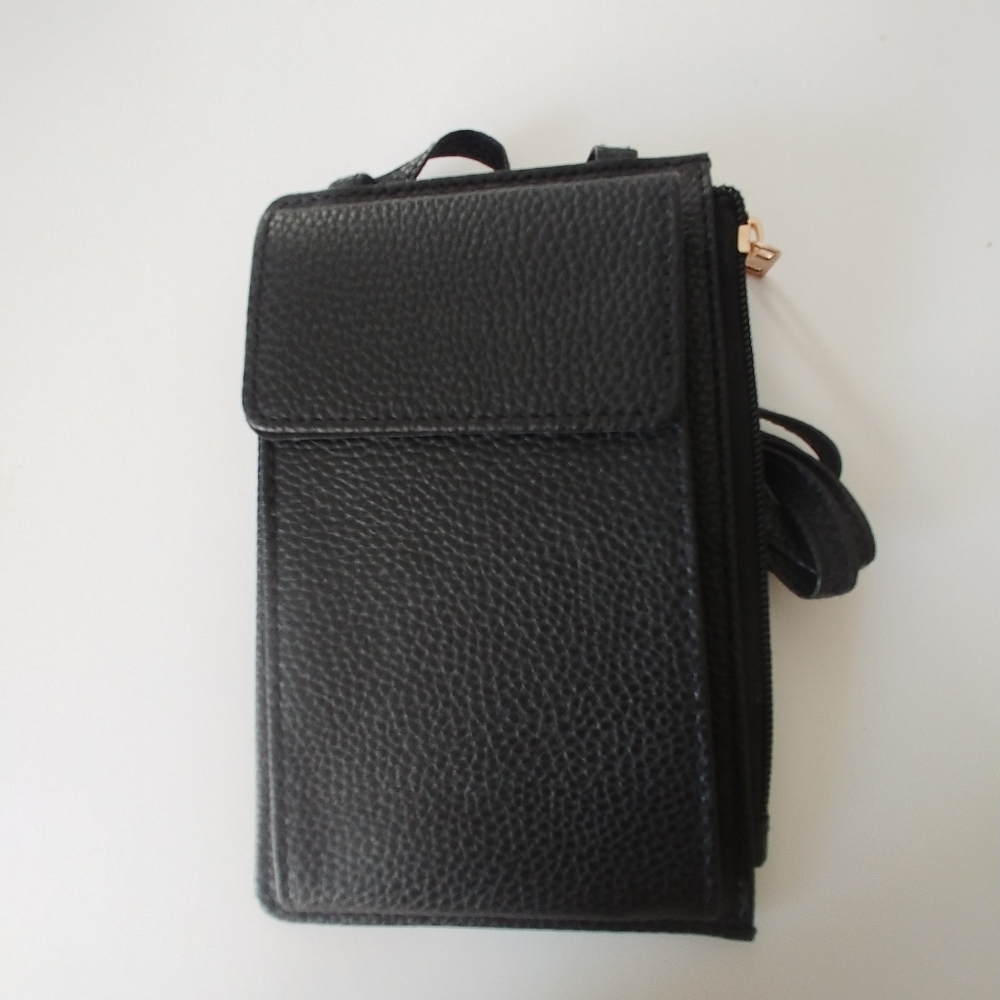 Black Textured Crossbody Bag
